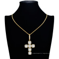 agente de compra de colar de joias de diamante personalizado, homens, mulheres, cobre, zircão, pingentes de cruz de Jesus